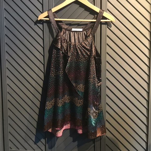 Aiko silky cami top with ruffle - Picture 2 of 5